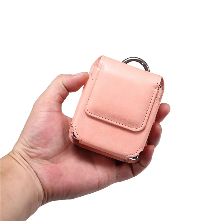 Universal Folding Phone Waist Bag Belt Holster Microfiber Leather Pouch with Ring Buckle - Pink