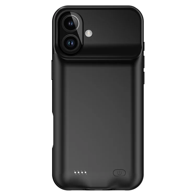 A19 For iPhone 16 7000mAh Rechargeable Extended Battery Back Cover Soft TPU Edge ABS Charging Case
