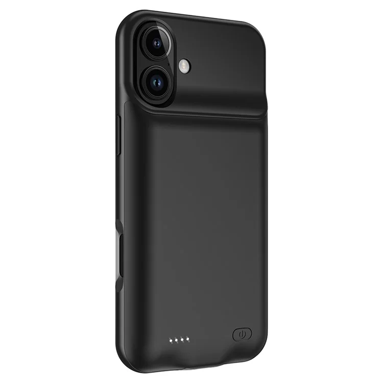 A19 For iPhone 16 7000mAh Rechargeable Extended Battery Back Cover Soft TPU Edge ABS Charging Case