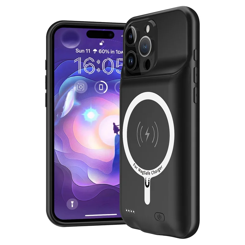 B19S voor iPhone 16 Pro Max draagbare oplaadcase 7000mAh powerbank compatibel met MagSafe