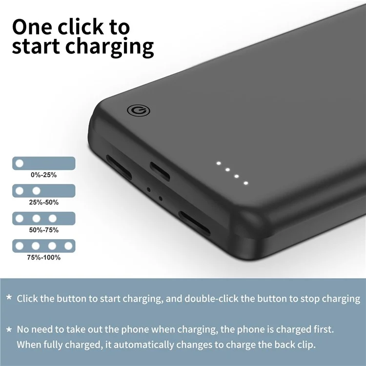 TY-102 pour Google Pixel 6 Pro 5G 10000mAh Étui de batterie pour téléphone avec support caché Bords souples Couverture de chargement arrière
