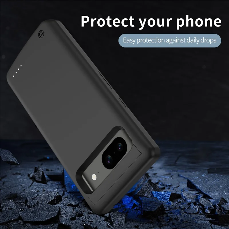TY-105 For Google Pixel 8 10000mAh Phone Battery Case Hidden Kickstand Soft Edge Anti-Drop Back Cover