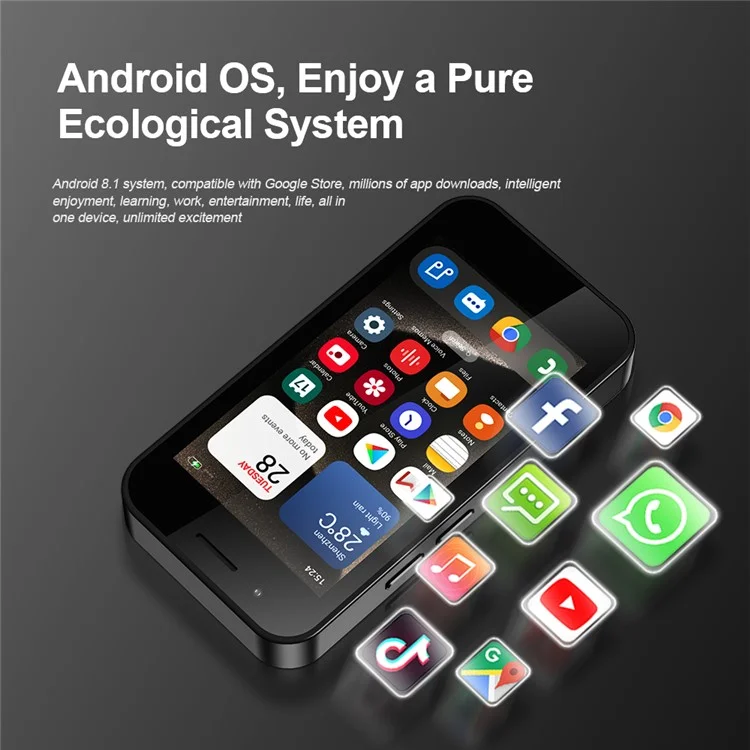 SERVO KING3000 3.0-inch Android Mini Smartphone 2GB+16GB Dual SIM Cards, 3G WCDMA, Face Unlock - Black