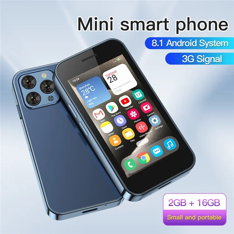 SERVO KING1000 3.0-inch Smartphone 2+16GB Dual SIM 5MP Camera 3G Mini Cellphone - Black