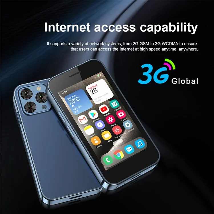 SERVO KING1000 3.0-inch Smartphone 2+16GB Dual SIM 5MP Camera 3G Mini Cellphone - Black