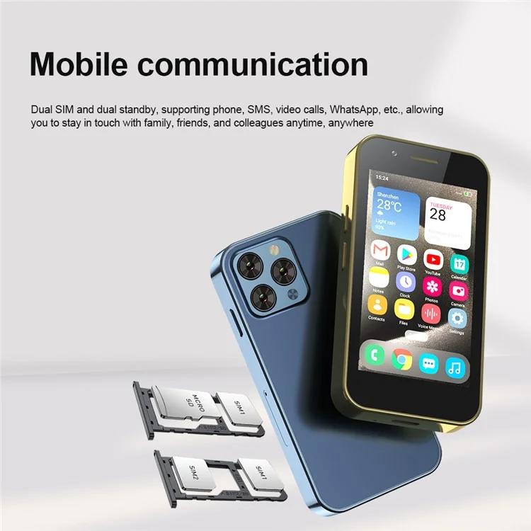SERVO KING1000 3.0-inch Smartphone 2+16GB Dual SIM 5MP Camera 3G Mini Cellphone - Black