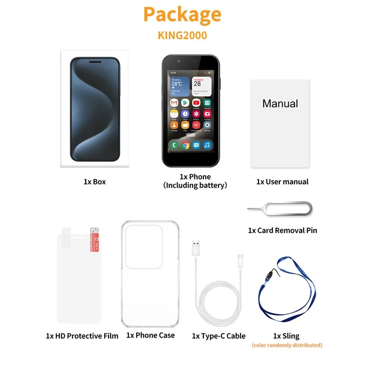 Servo King2000 3,0-дюймовый Смартфон Android 8.1 2+16 гб Двойной Sim-симулятор 5-мегапикса Mini 3G Мобильный Телефон - Черный