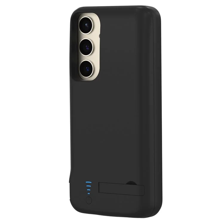 E61 For Samsung Galaxy S25+ / S24+ 5000mAh Phone Battery Case Charger Back Cover with Kickstand
