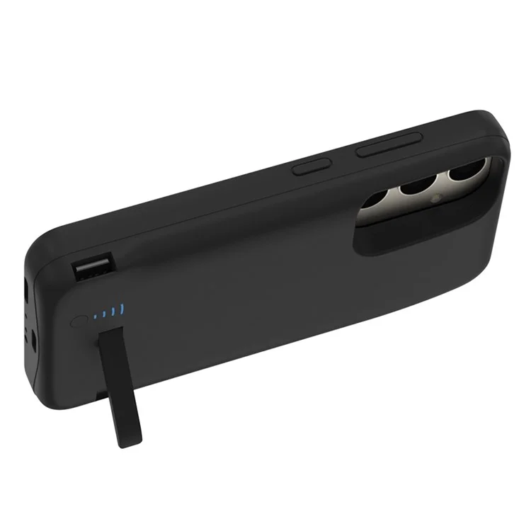 E61 For Samsung Galaxy S25+ / S24+ 5000mAh Phone Battery Case Charger Back Cover with Kickstand