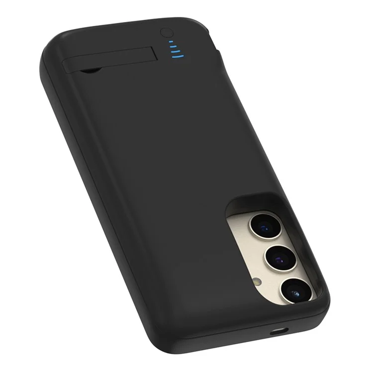 E61 For Samsung Galaxy S25+ / S24+ 5000mAh Phone Battery Case Charger Back Cover with Kickstand