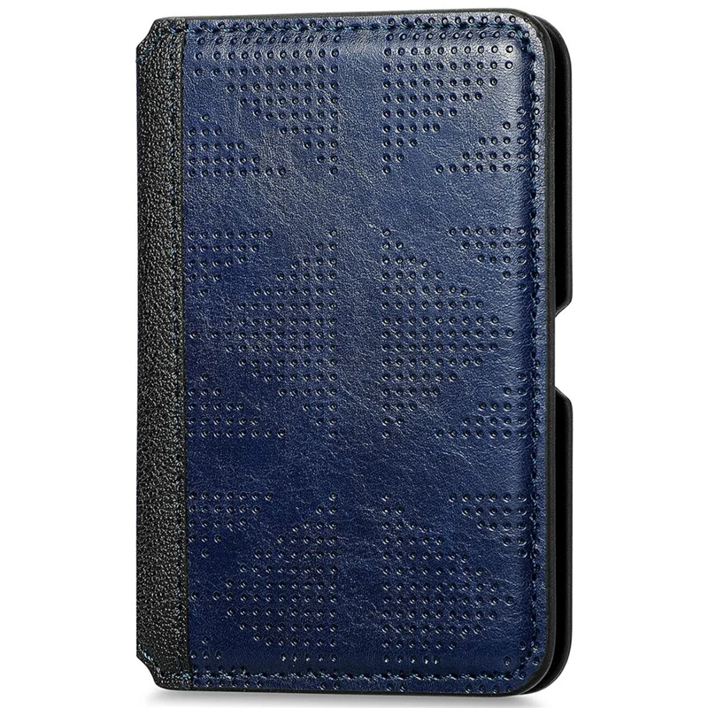 RFID Blocking Card Holder PU Leather Adhesive Phone Card Bag Kickstand - Dark Black