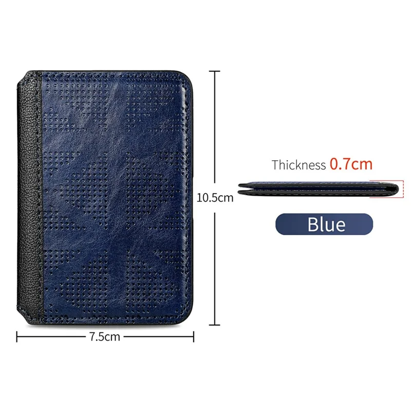 RFID Blocking Card Holder PU Leather Adhesive Phone Card Bag Kickstand - Dark Black