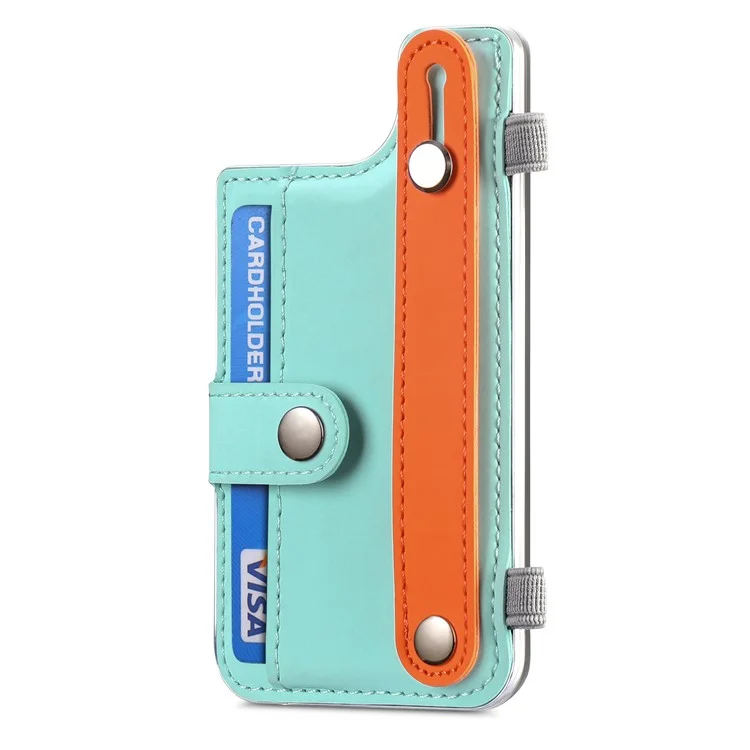 Phone Card Holder Wristband Kickstand PU Leather Phone Card Bag - Mint Green