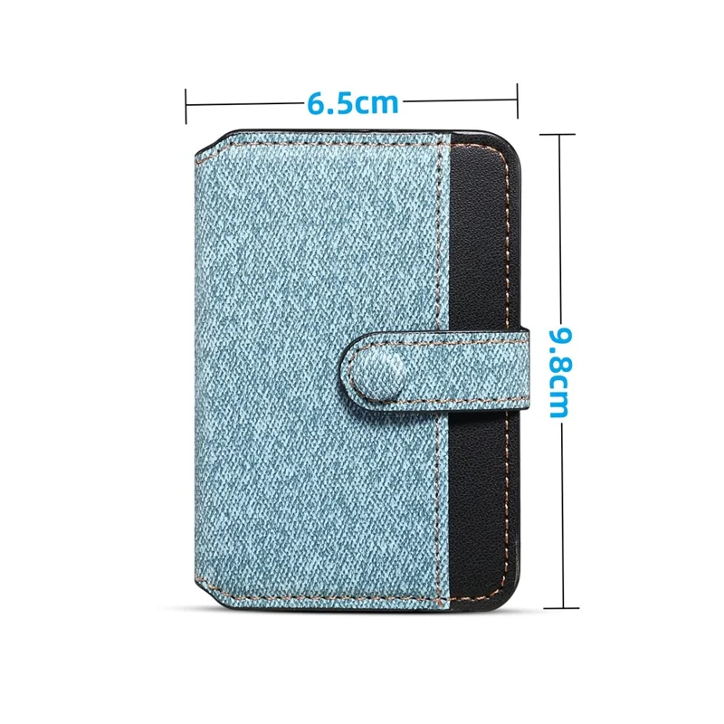 Color Matching Adhesive Card Holder for Mobile Phones Leather Card Bag with Kickstand - Blue