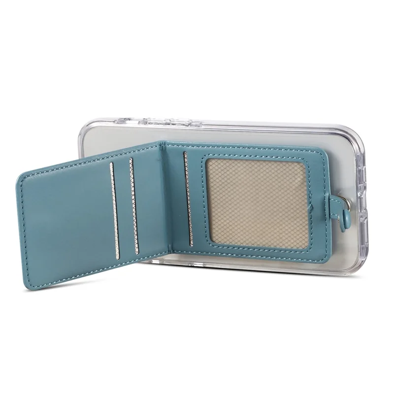 Adhesive Card Holder Kickstand RFID Blocking Credit Card Sleeves Sticker for Smartphones - Blue