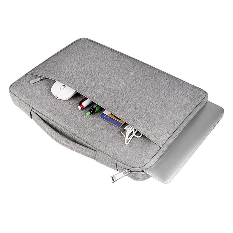 13.3 inch Notebook Laptop Sleeve Case Oxford Cloth Soft Fluffy Lining Cover Carrying Bag - Grey
