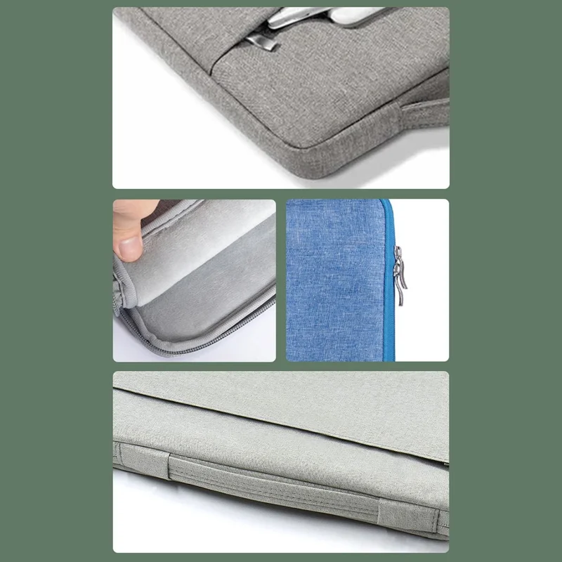 13.3 inch Notebook Laptop Sleeve Case Oxford Cloth Soft Fluffy Lining Cover Carrying Bag - Grey