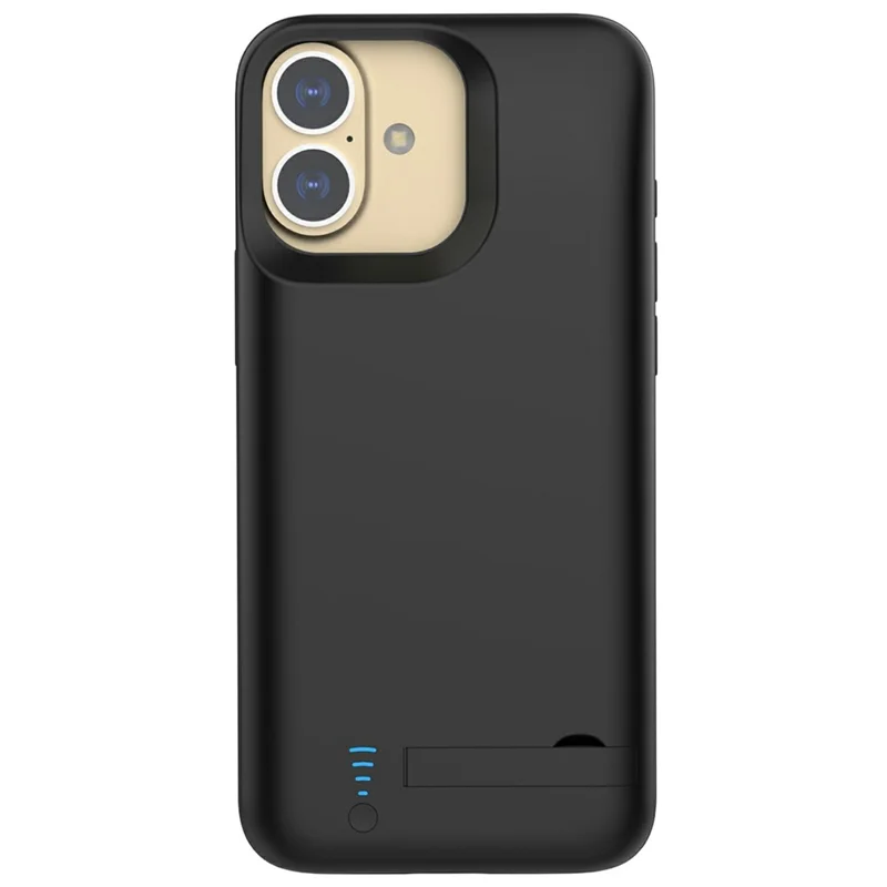 T73 For iPhone 16 5000mAh Extended Battery Phone Kickstand Back Cover Charging Case