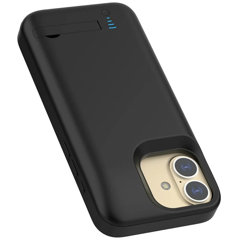 T73 For iPhone 16 5000mAh Extended Battery Phone Kickstand Back Cover Charging Case