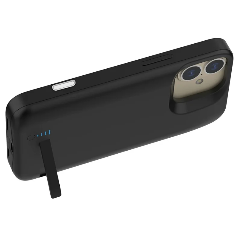 T73 For iPhone 16 5000mAh Extended Battery Phone Kickstand Back Cover Charging Case