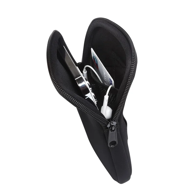 6.7-6.9inch Phone Storage Pouch Waist Belt Backpack Hanging Nylon Phone Bag - Black