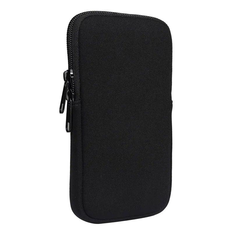 6.7-6.9inch Phone Storage Pouch Waist Belt Backpack Hanging Nylon Phone Bag - Black