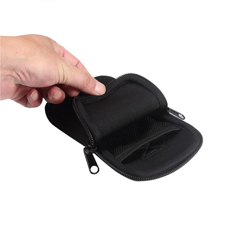 7.2-inch Phone Storage Pouch Waist Belt Backpack Hanging Nylon Phone Bag - Black