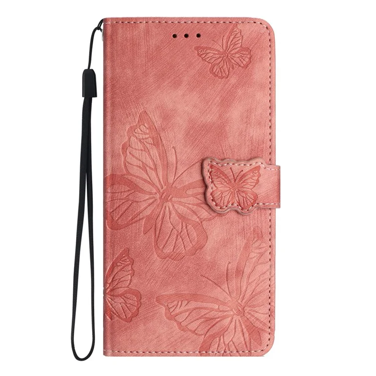 For OnePlus 13 Case Butterfly Design Flip Wallet Leather Phone Cover Skin-Touch - Pink
