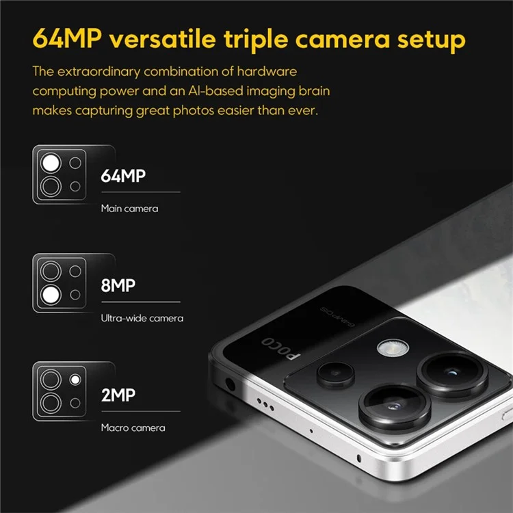 XIAOMI Poco X6 5G Version UE 8 Go + 256 Go 6,67 pouces Écran AMOLED Caméra 64MP Smartphone Snapdragon 7s Gen 2 - Bleu