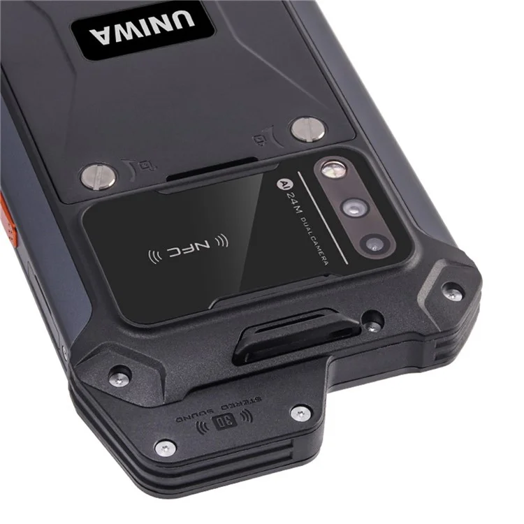 UNIWA W999 Waterproof Smartphone 8GB+128GB 6.3-Inch FHD 5000mAh Andriod Mobile Phone NFC - Black / Orange