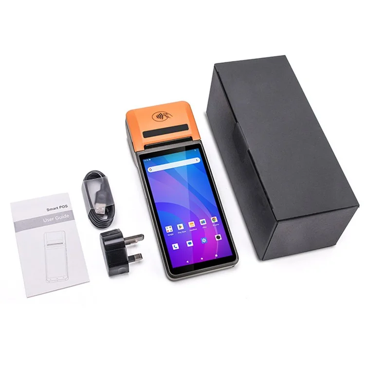 UNIWA V4P 4G Smartphone 6 Inch IPS 3GB + 16GB Handheld POS Terminal Android 13 Mobile Phone - Black / Orange