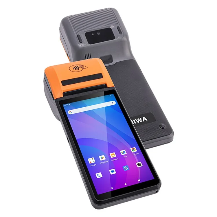 UNIWA V4P 4G Smartphone 6 Inch IPS 3GB + 16GB Handheld POS Terminal Android 13 Mobile Phone - Black / Orange