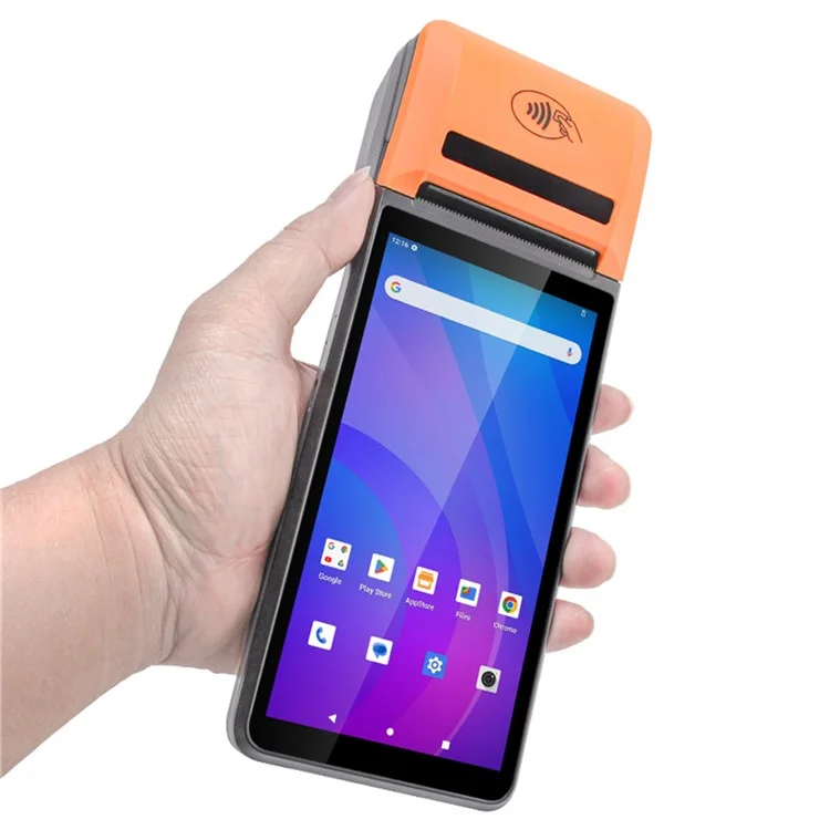 UNIWA V4P 4G Smartphone 6 Inch IPS 3GB + 16GB Handheld POS Terminal Android 13 Mobile Phone - Black / Orange
