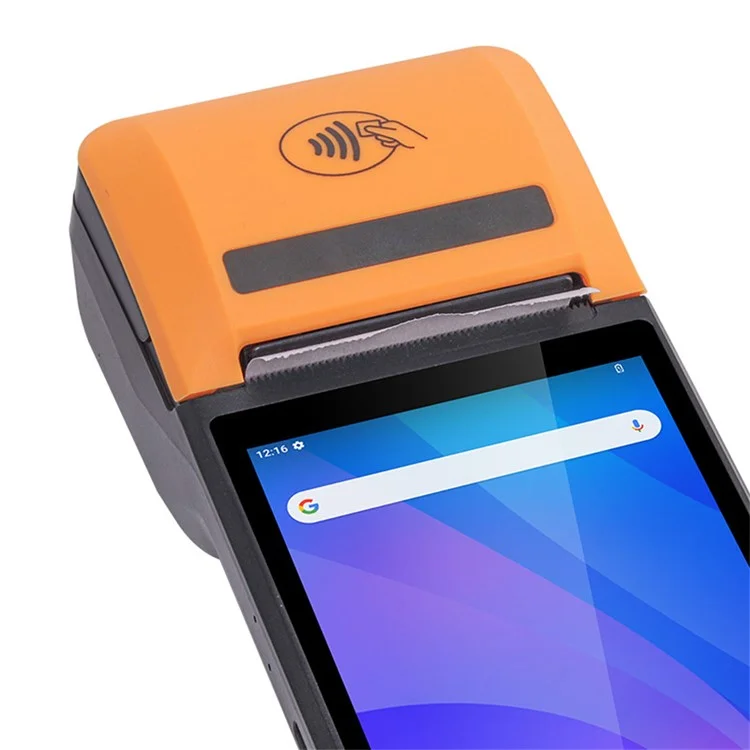 UNIWA V4P 4G Smartphone 6 Inch IPS 3GB + 16GB Handheld POS Terminal Android 13 Mobile Phone - Black / Orange