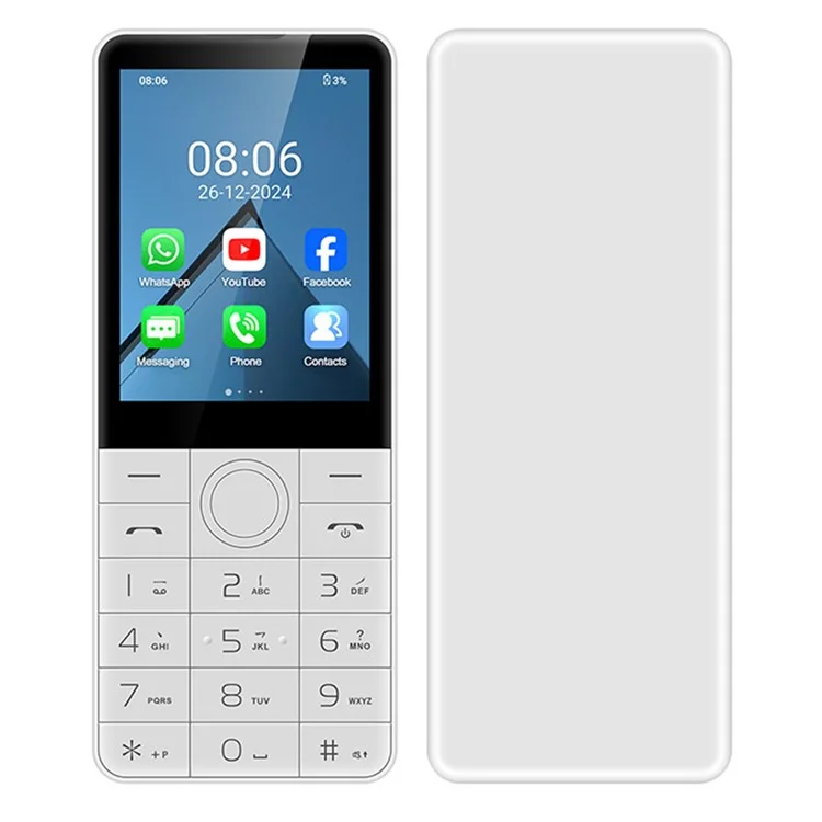 DOOV R77 Telefono Cellulare con Tastiera 3GB + 32GB Schermo IPS da 2,8 Pollici Android 13 Smartphone - Bianco