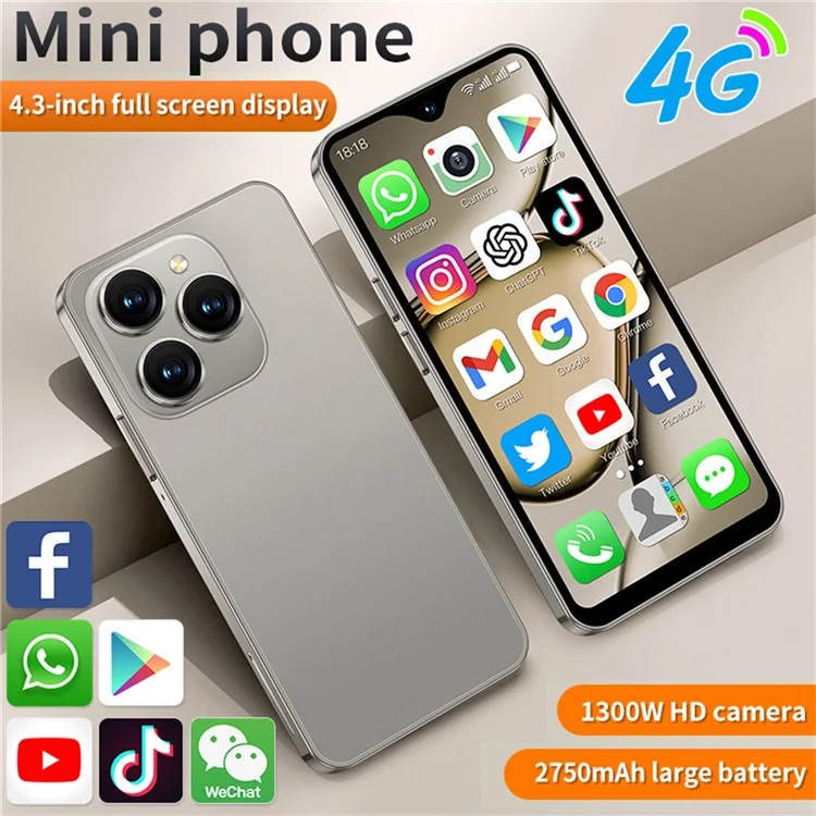 SOYES XS18 Pro Max Smartphone 4G 4,3 pollici IPS 2GB + 16GB Telefono Cellulare 2750mAh Android 8.1 OTG - Grigio
