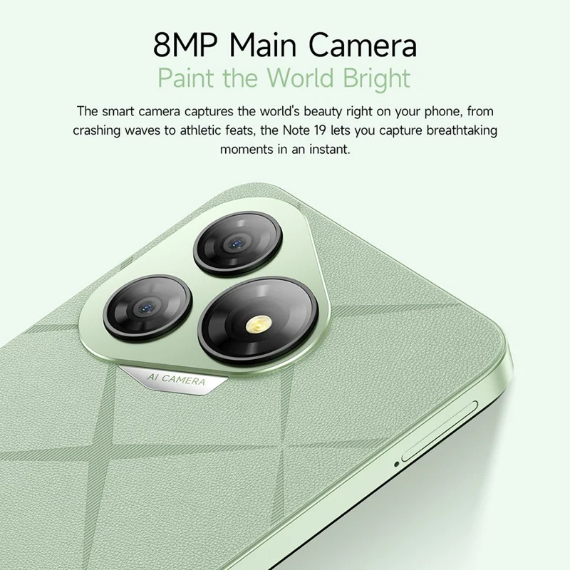 ULEFONE Note 19 Smartphone Global Version 3GB + 32GB 6.56 Inch 8MP Camera 5000mAh Unisoc T603 Octa Core 4G Phone - Nebula Green