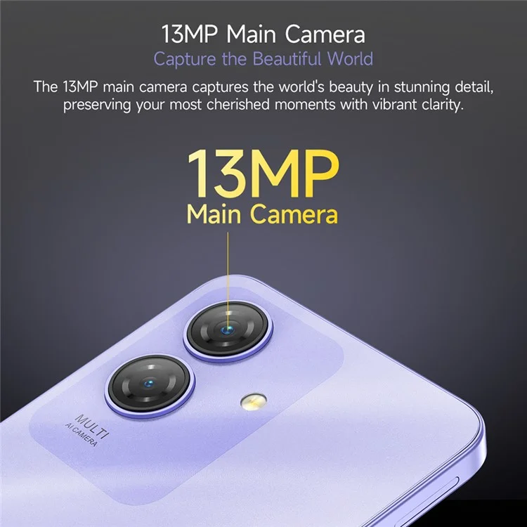 Smartphone ULEFONE Note 21 Android 14 Version mondiale 6,56 pouces 4 Go + 128 Go Unisoc T606 Batterie 5000 mAh Caméra 8 MP Téléphone 4G - Noir