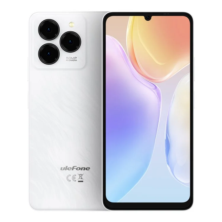ULEFONE Note 20 Pro Smartphone Global Version 6.75 Inch Unisoc T606 50MP Camera 4GB + 128GB 6000mAh Battery Android 14 Phone - White