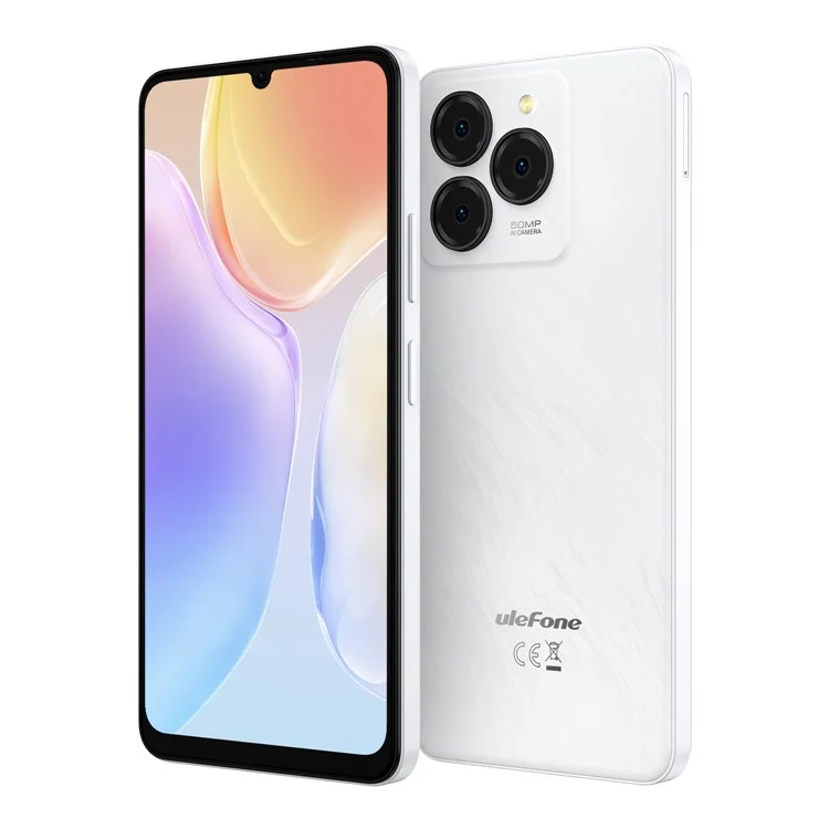 ULEFONE Note 20 Pro Smartphone Global Version 6.75 Inch Unisoc T606 50MP Camera 4GB + 128GB 6000mAh Battery Android 14 Phone - White