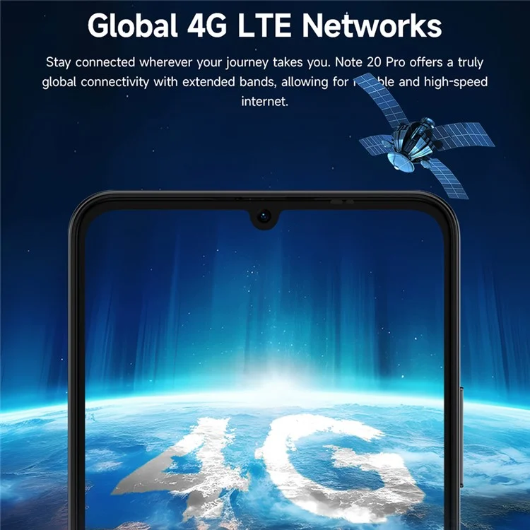 ULEFONE Note 20 Pro Smartphone Global Version 6.75 Inch Unisoc T606 50MP Camera 4GB + 128GB 6000mAh Battery Android 14 Phone - White