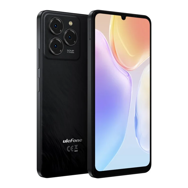 ULEFONE Note 20 Pro Smartphone Global Version 6.75 Inch Unisoc T606 50MP Camera 4GB + 128GB 6000mAh Battery Android 14 Phone - Black