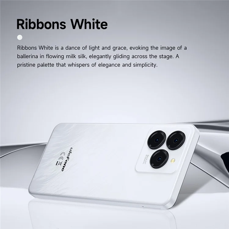 Smartphone ULEFONE Note 20 Pro Version mondiale 6,75 pouces Unisoc T606 Caméra 50 MP 4 Go + 128 Go Batterie 6000 mAh Android 14 - Blanc