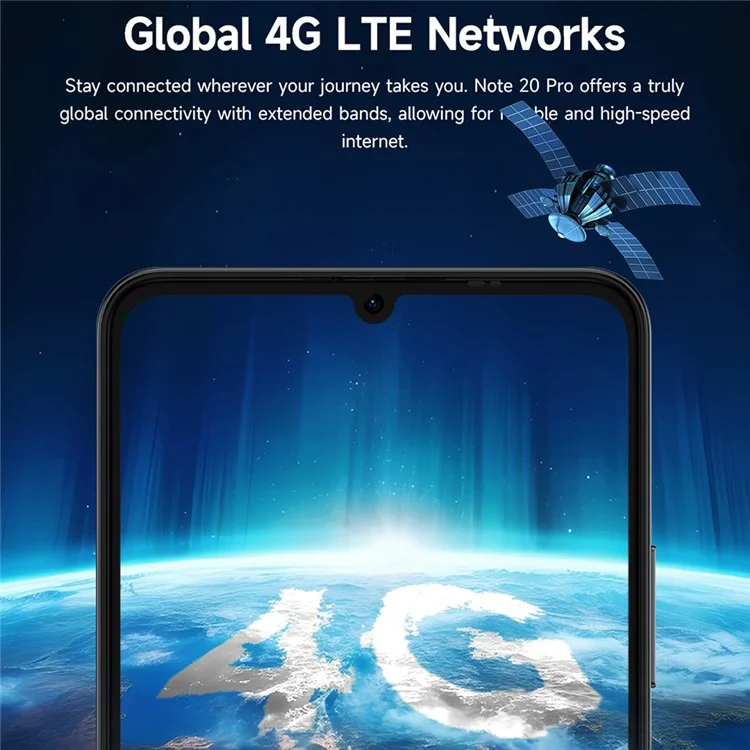 ULEFONE Note 20 Pro Smartphone Global Version 6.75 Inch Unisoc T606 4GB + 256GB 6000mAh 50MP Camera 4G Android 14 Mobile Phone - White