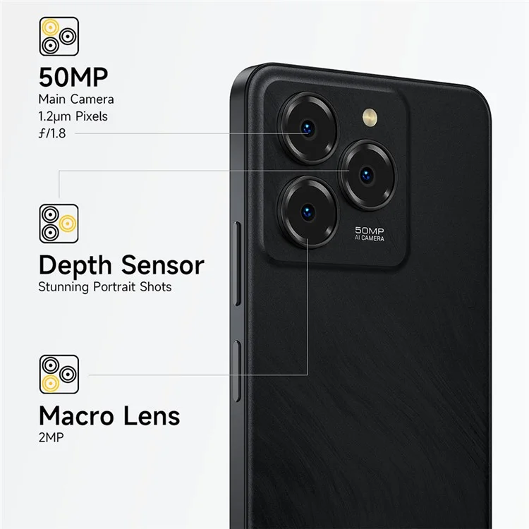 [HK Warehouse] ULEFONE Note 20 Pro Smartphone Global Version 6.75 Inch Unisoc T606 4GB + 256GB 6000mAh 50MP Camera 4G Android 14 Mobile Phone - Black