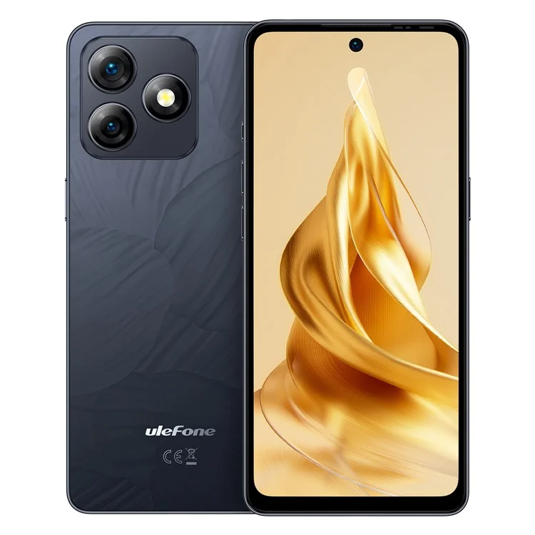 ULEFONE Note 18 Pro 6,78-Zoll-Smartphone Android 14 Helio G91 6GB + 256GB 5450mAh 64MP Kamera 4G-Telefon - Glänzendes Schwarz