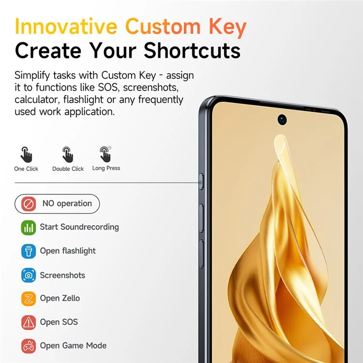 ULEFONE Note 18 Pro 6,78-Zoll-Smartphone Android 14 Helio G91 6GB + 256GB 5450mAh 64MP Kamera 4G-Telefon - Glänzendes Schwarz