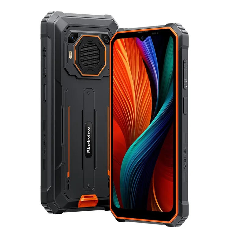Téléphone robuste BLACKVIEW BV6200 Plus avec batterie 11000mAh, écran 6,56 pouces, Unisoc T606, 8 Go de RAM + 256 Go de stockage, 4G - Orange