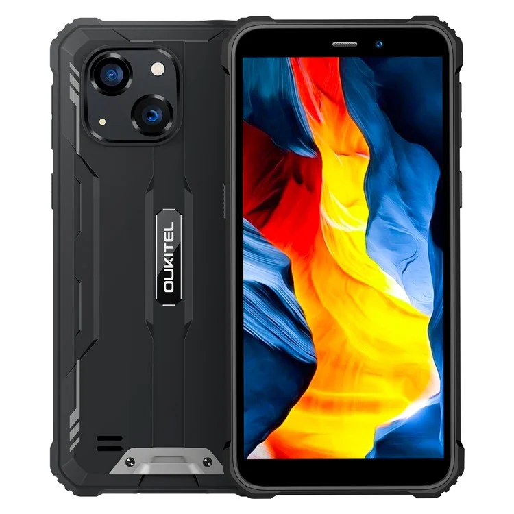 OUKITEL G2 Phone 6.0 Inch Unisoc T606 4GB + 64GB Rugged Smartphone 6300mAh Battery 13MP Camera 4G LTE Phone - Black