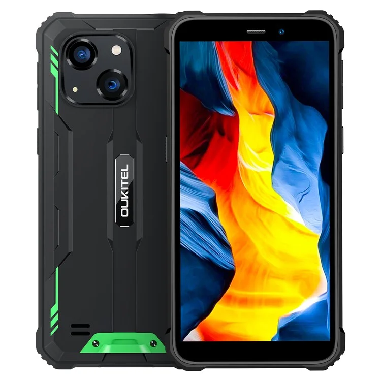 OUKITEL G2 Phone 6.0 Inch Unisoc T606 4GB + 64GB Rugged Smartphone 6300mAh Battery 13MP Camera 4G LTE Phone - Green